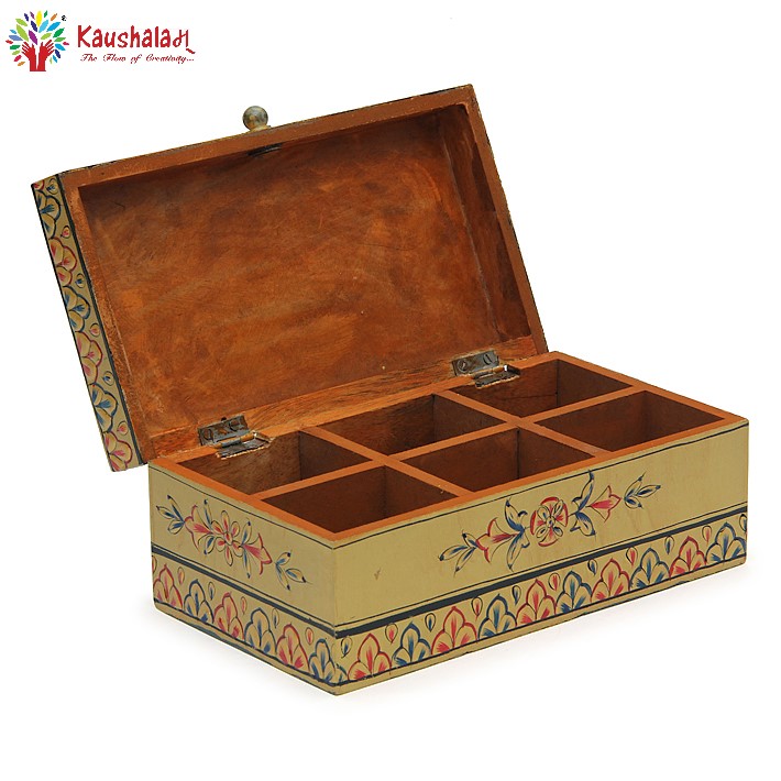 Hand Painted Tea Box : Mughal Gold