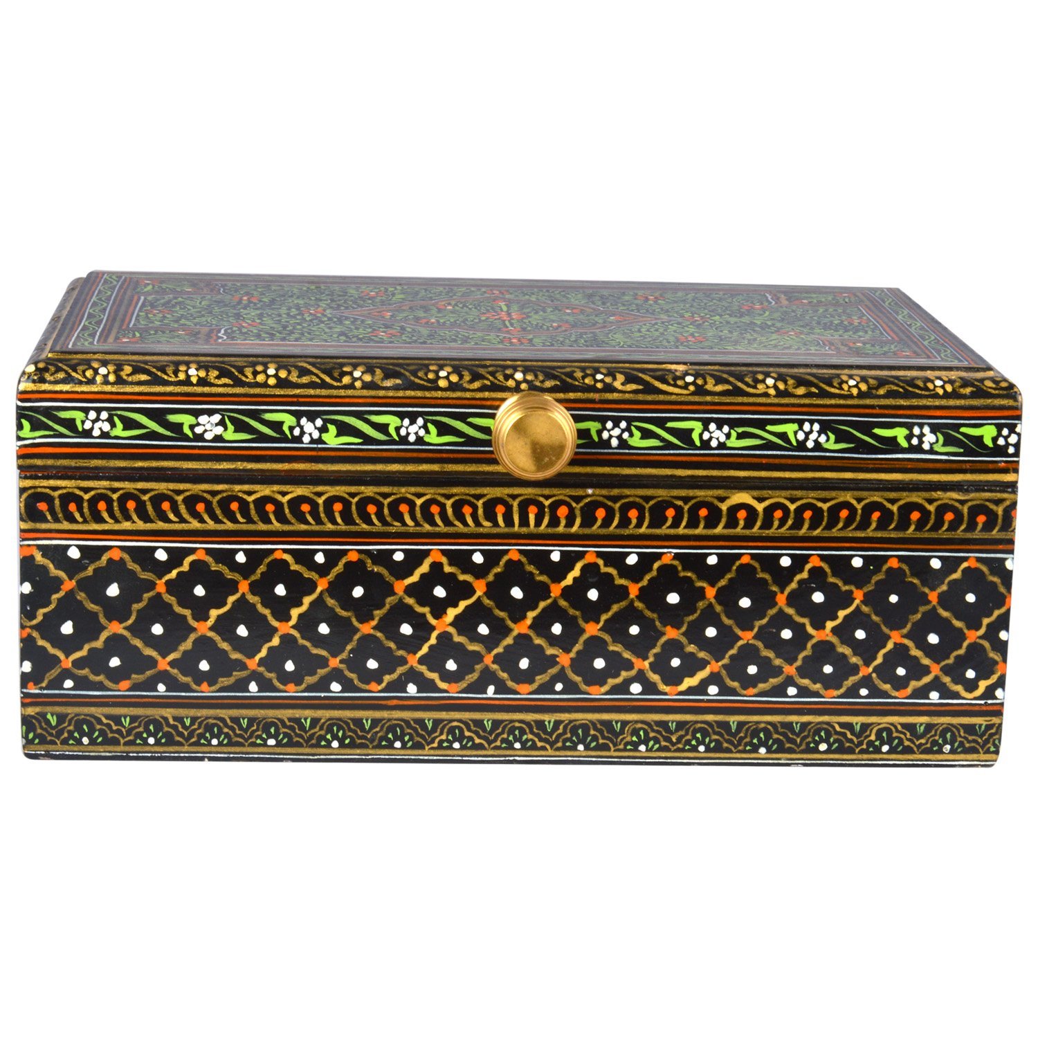 Hand Painted Tea Box : Mughal Brown