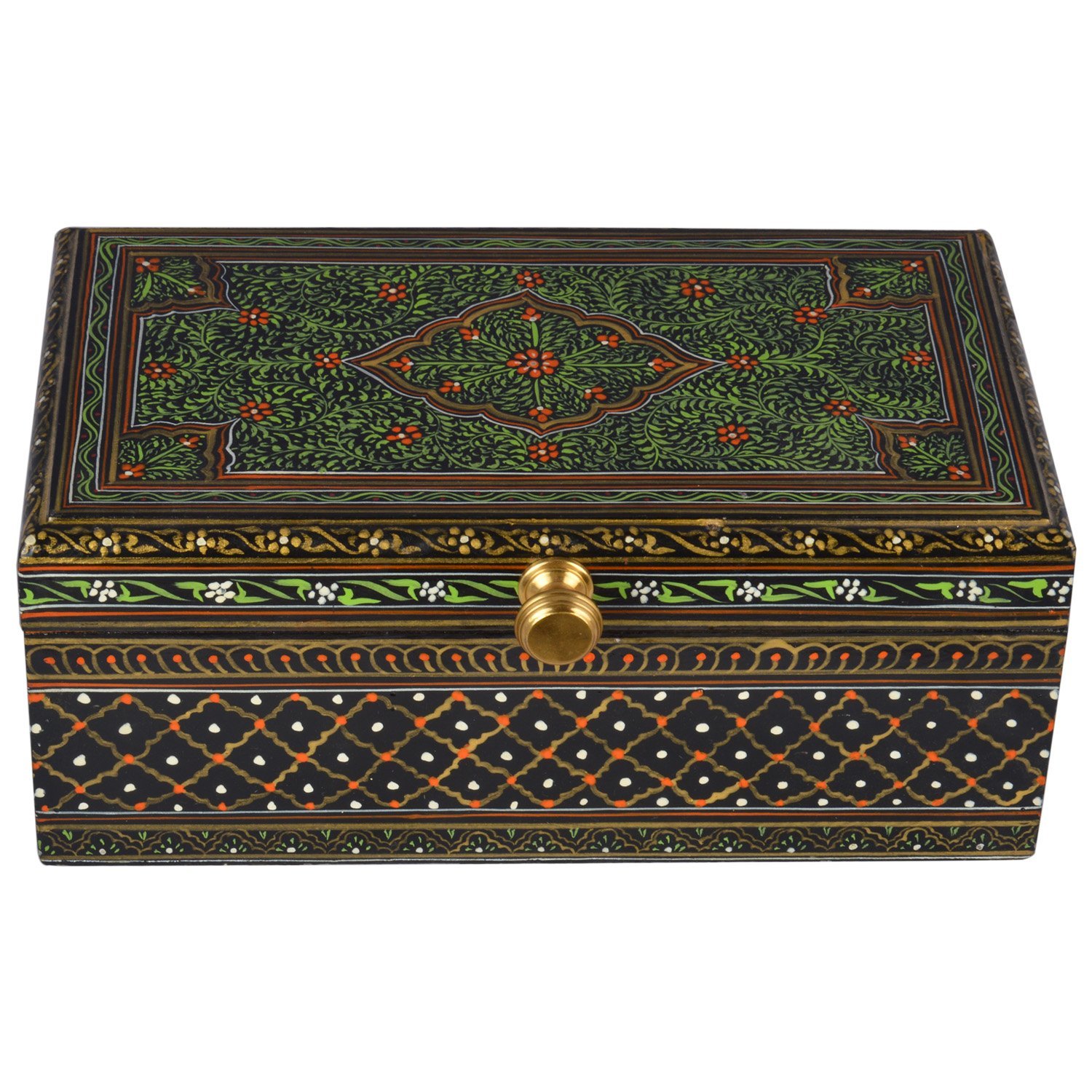 Hand Painted Tea Box : Mughal Brown