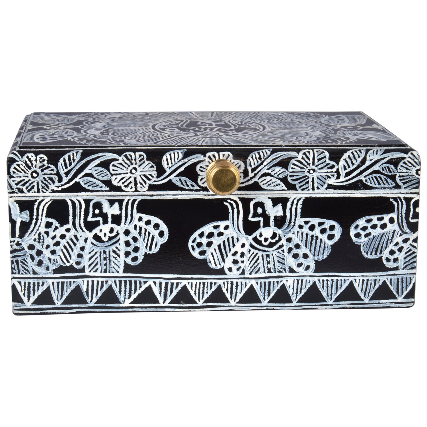 Hand Painted Tea Box: Madhubani
