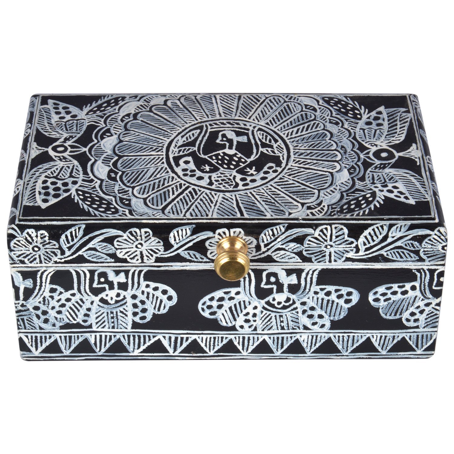 Hand Painted Tea Box: Madhubani Hand Painted Tea Box: Madhubani
