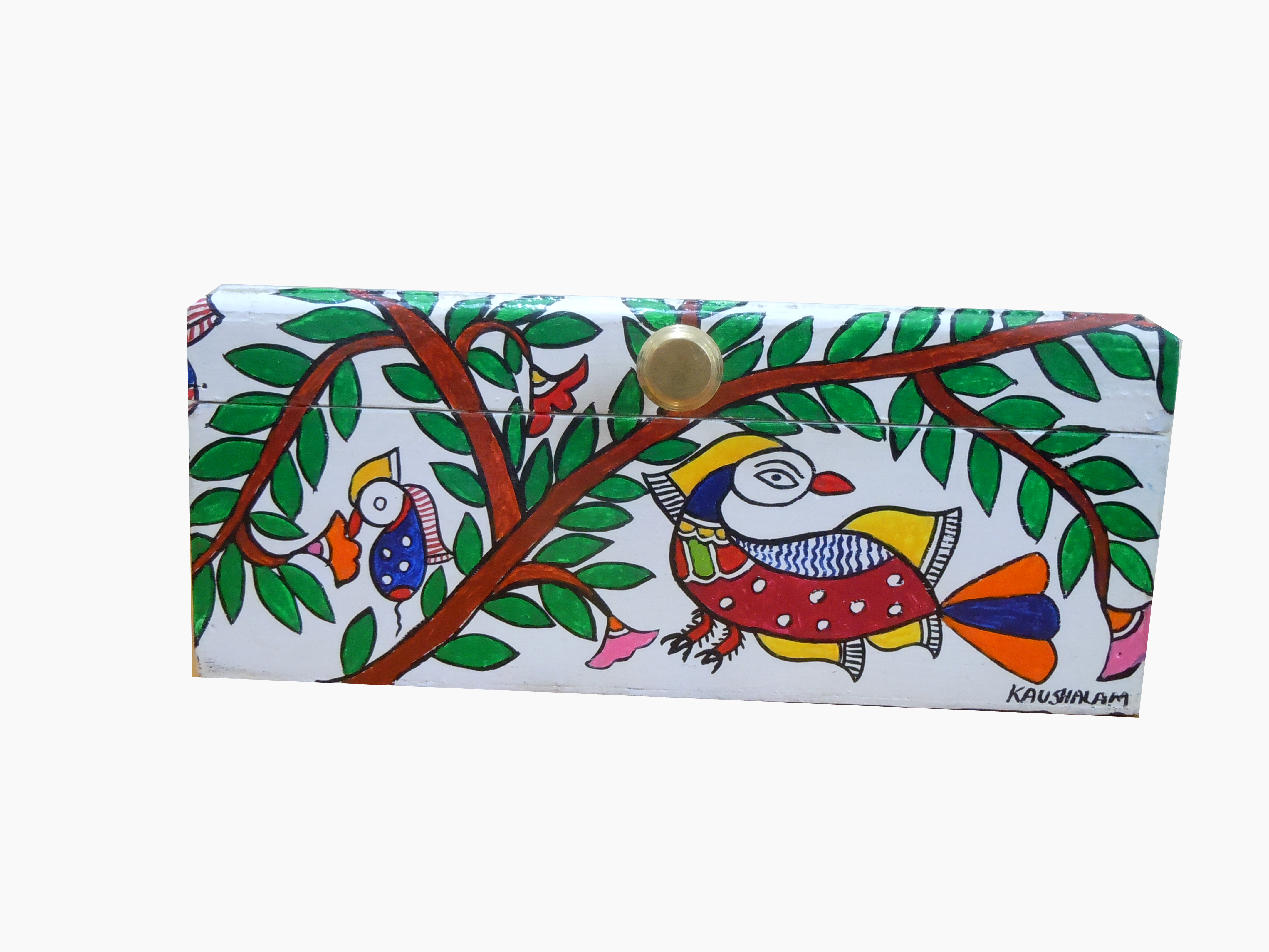 Hand Painted Tea Box: Love Birds