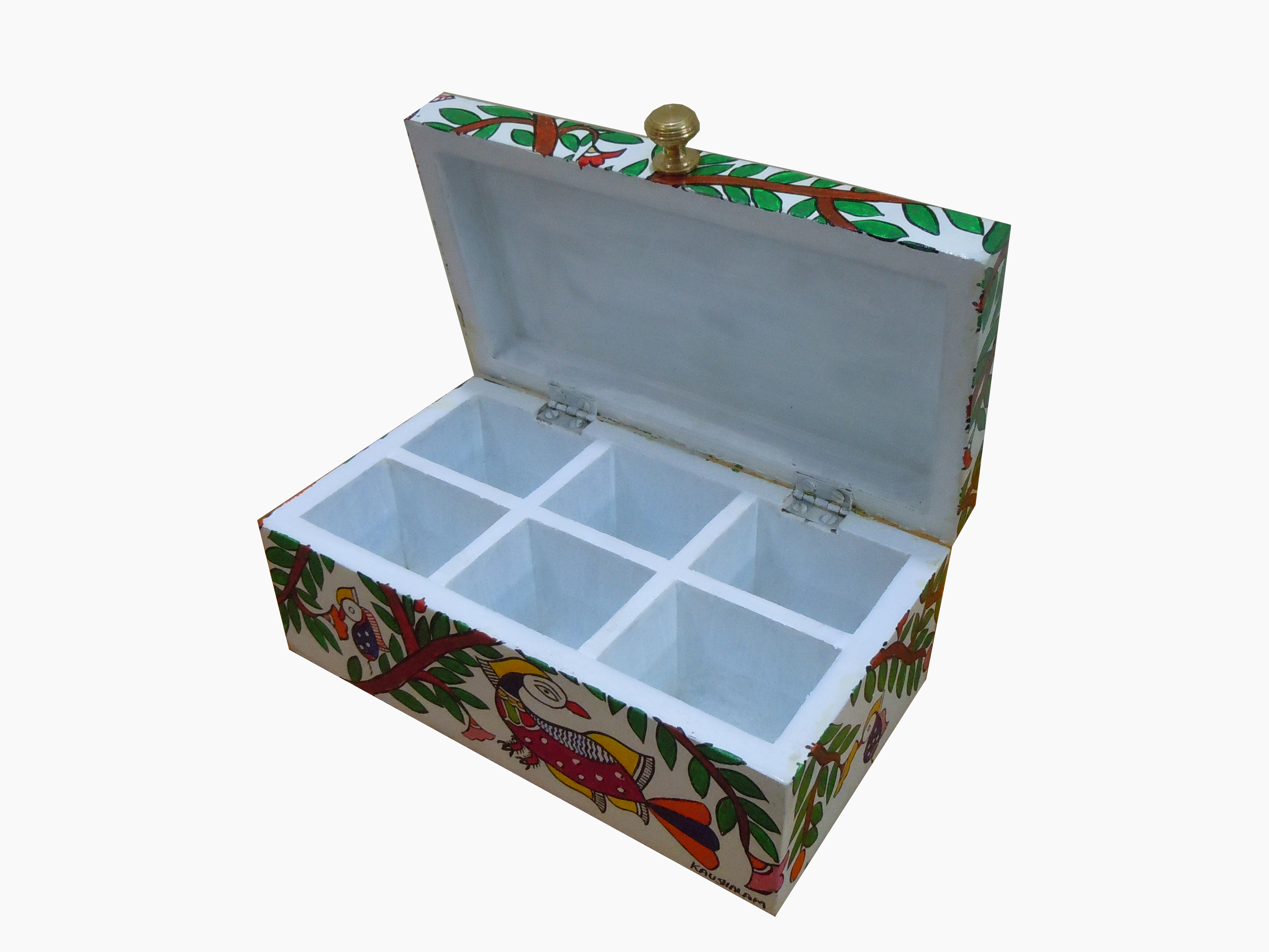 Hand Painted Tea Box: Love Birds