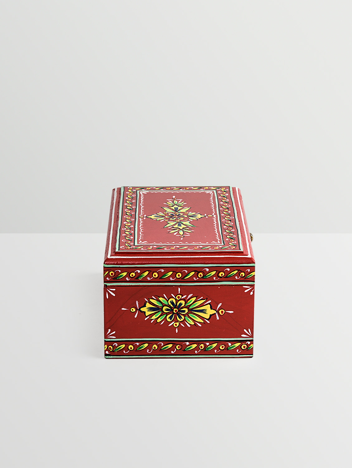 Hand Painted Tea Box : Mughal All Red