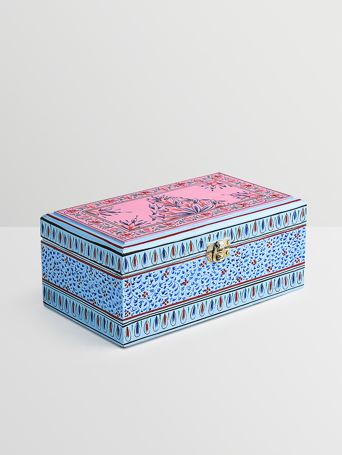 Hand Painted Tea Box : Mughal Sky Blue