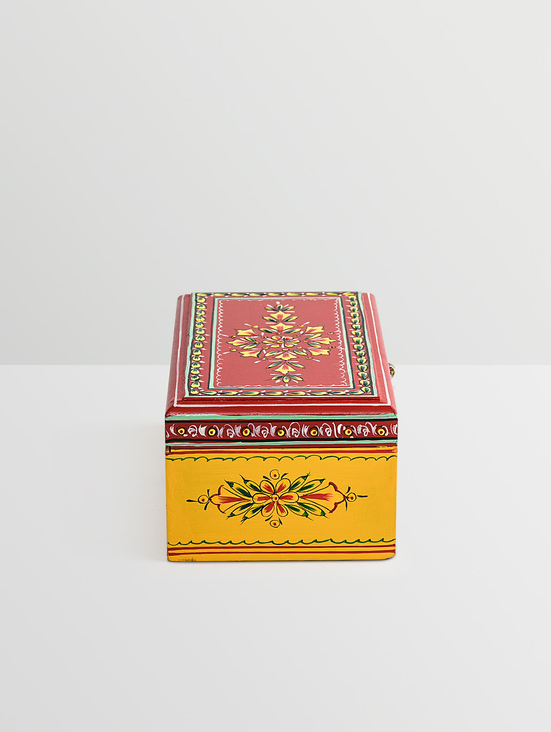 Hand Painted Tea Box : Mughal Yellow