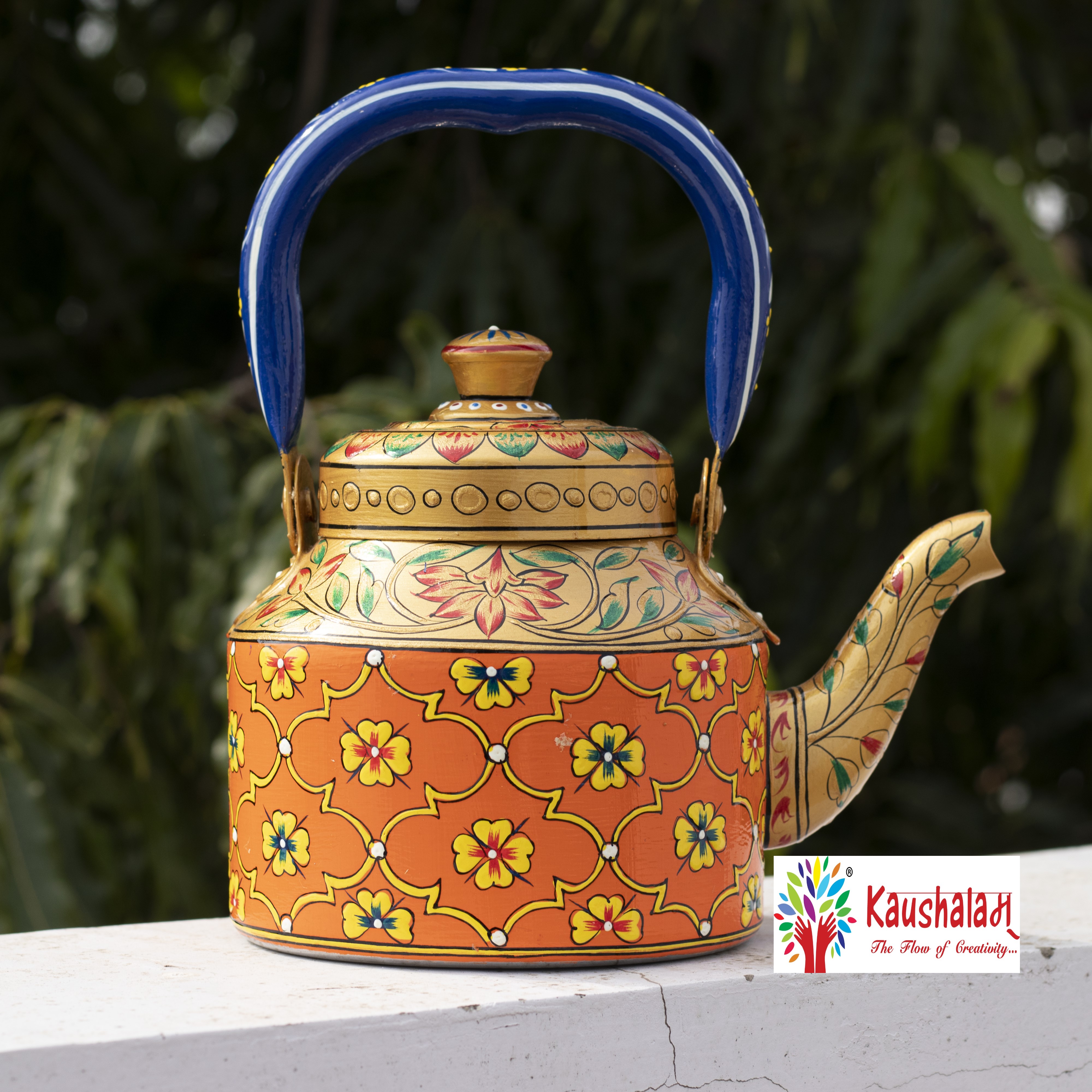 "Calista" - Hand painted Tea set with tea trolley "Calista" - Hand painted Tea set with tea trolley