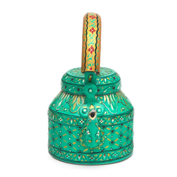 Hand Painted Tea Kettle with six glasses and stand : Eye Charmer