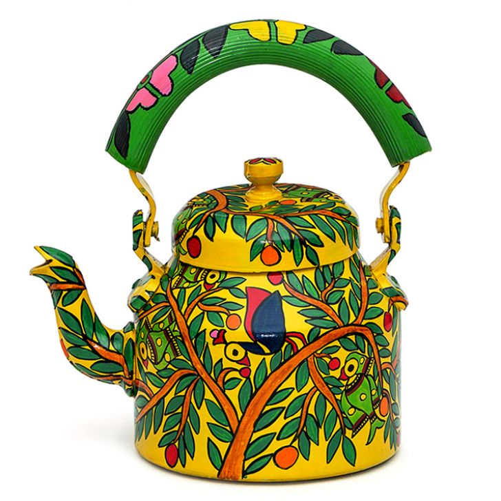 Kaushalam Tea Kettle with six glasses and stand: Parrots on tree Kaushalam Tea Kettle with six glasses and stand: Parrots on tree