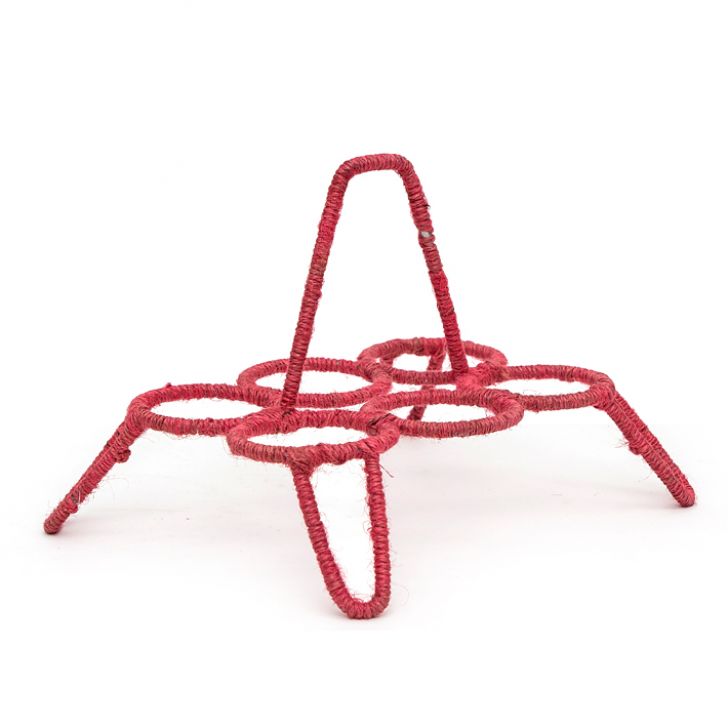 Hand Painted Tea Kettle with six glasses and stand: King & Queen