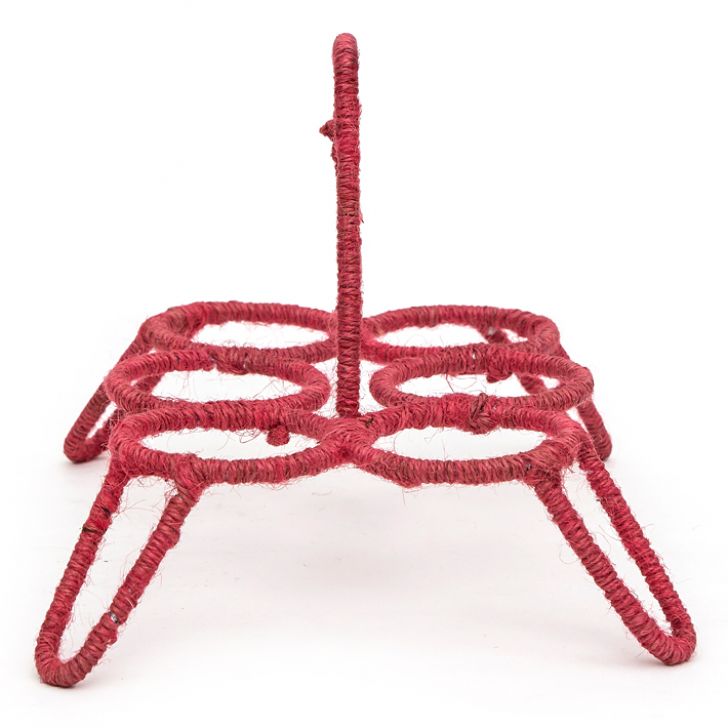 Hand Painted Tea Kettle with six glasses and stand: King & Queen