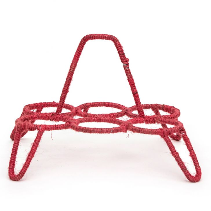 Hand Painted Tea Kettle with six glasses and stand: King & Queen