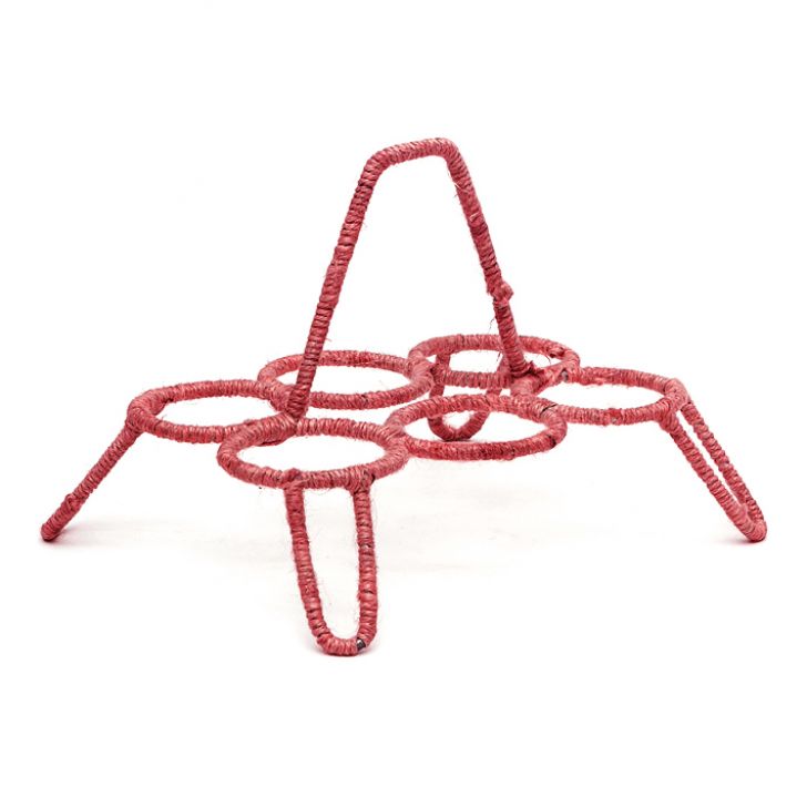 Hand Painted Tea Kettle with six glasses and stand: Fish Cracker