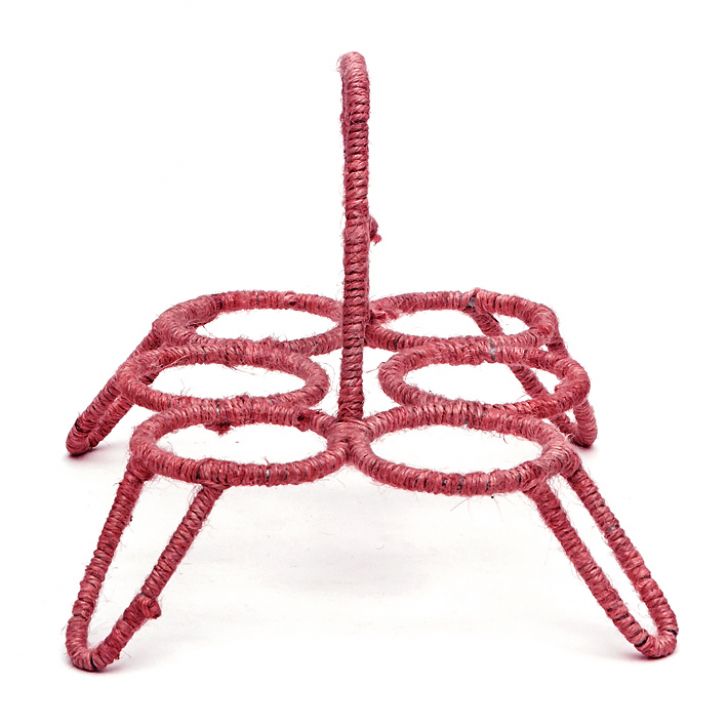 Hand Painted Tea Kettle with six glasses and stand: Fish Cracker