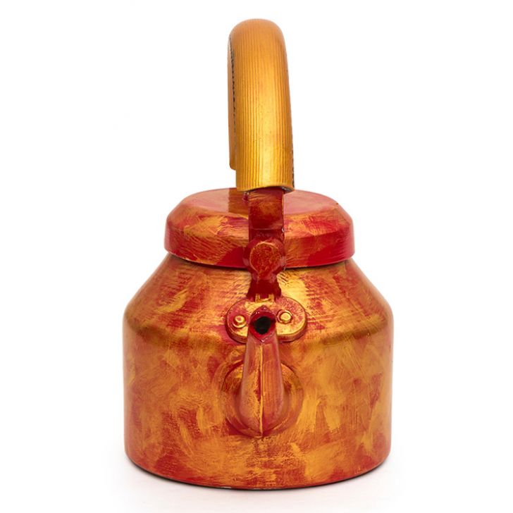 Hand Painted Tea set with Six Tea Glasses & Holder : Antiqua Fiery Red