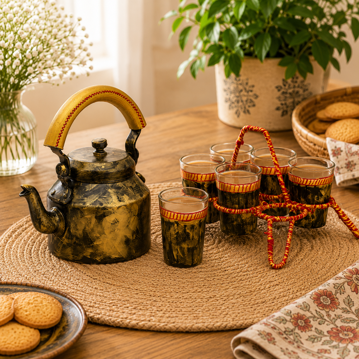 Cutting chai tea set
