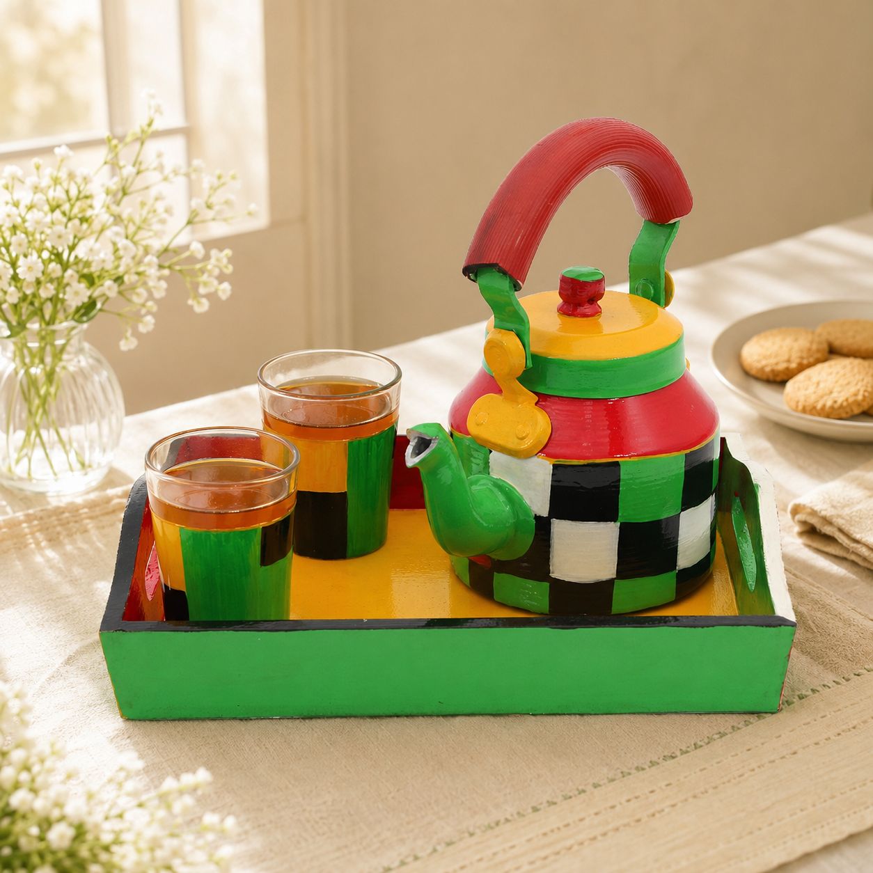 TEA SET: CHECKERS