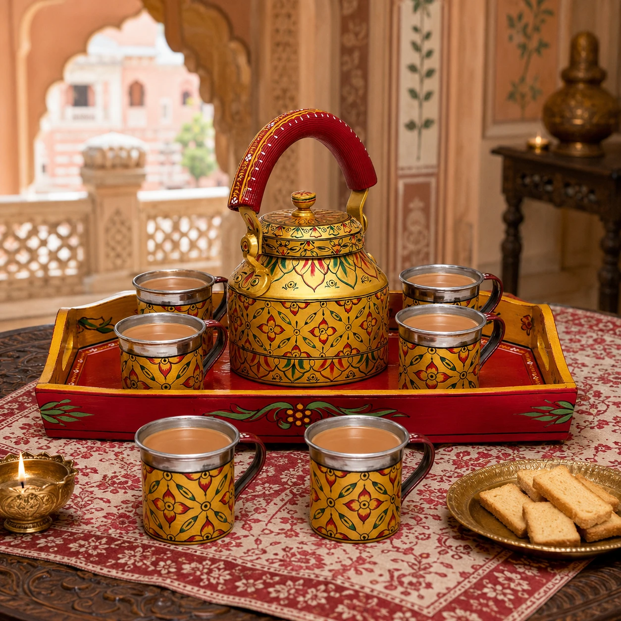 Hand Painted Tea Set : Golden Glow