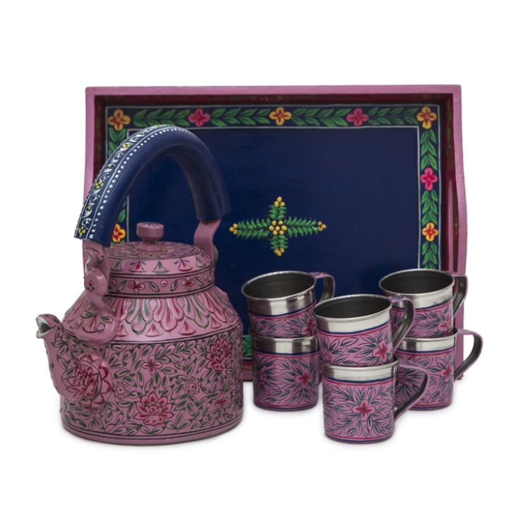 Hand Painted Tea Set : Mughal Garden Hand Painted Tea Set : Mughal Garden