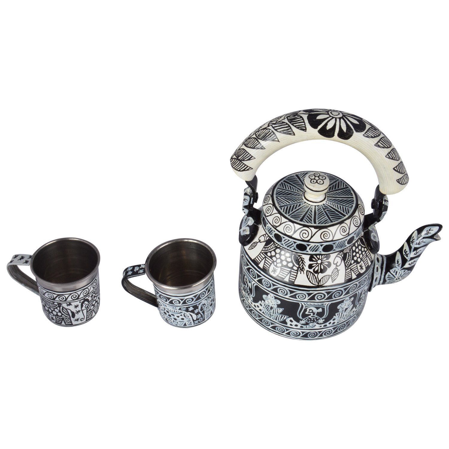 Hand Painted Tea Kettle : Tango Tea Time Tea set Black & White Hand Painted Tea Kettle : Tango Tea Time Tea set Black & White