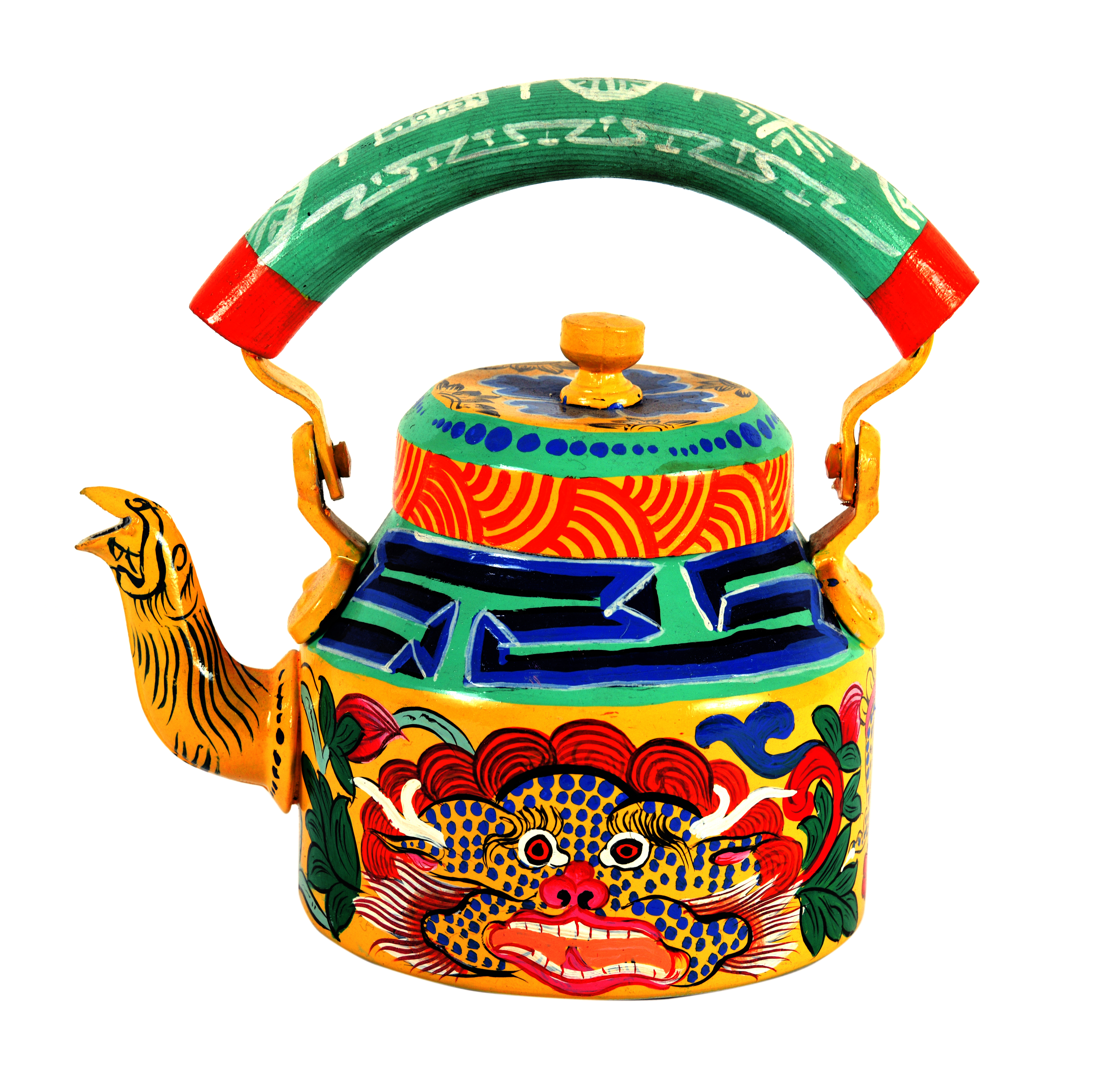 Hand Painted Tea Pot With 2 Steel Tea Glass | The Dragon Tea Set