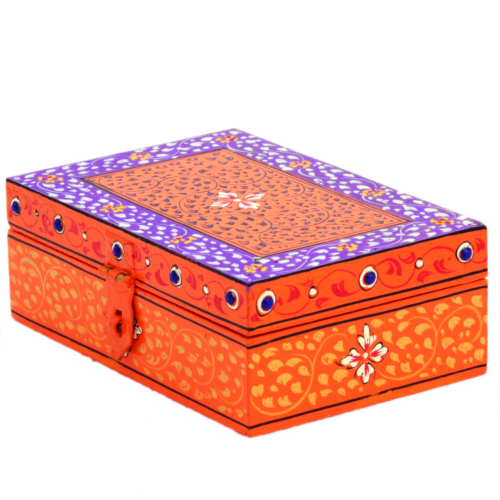 RANGMAHAL – Hand-Painted Decorative Keepsake & Jewelry Box | Jaipur Artisan Storage Box