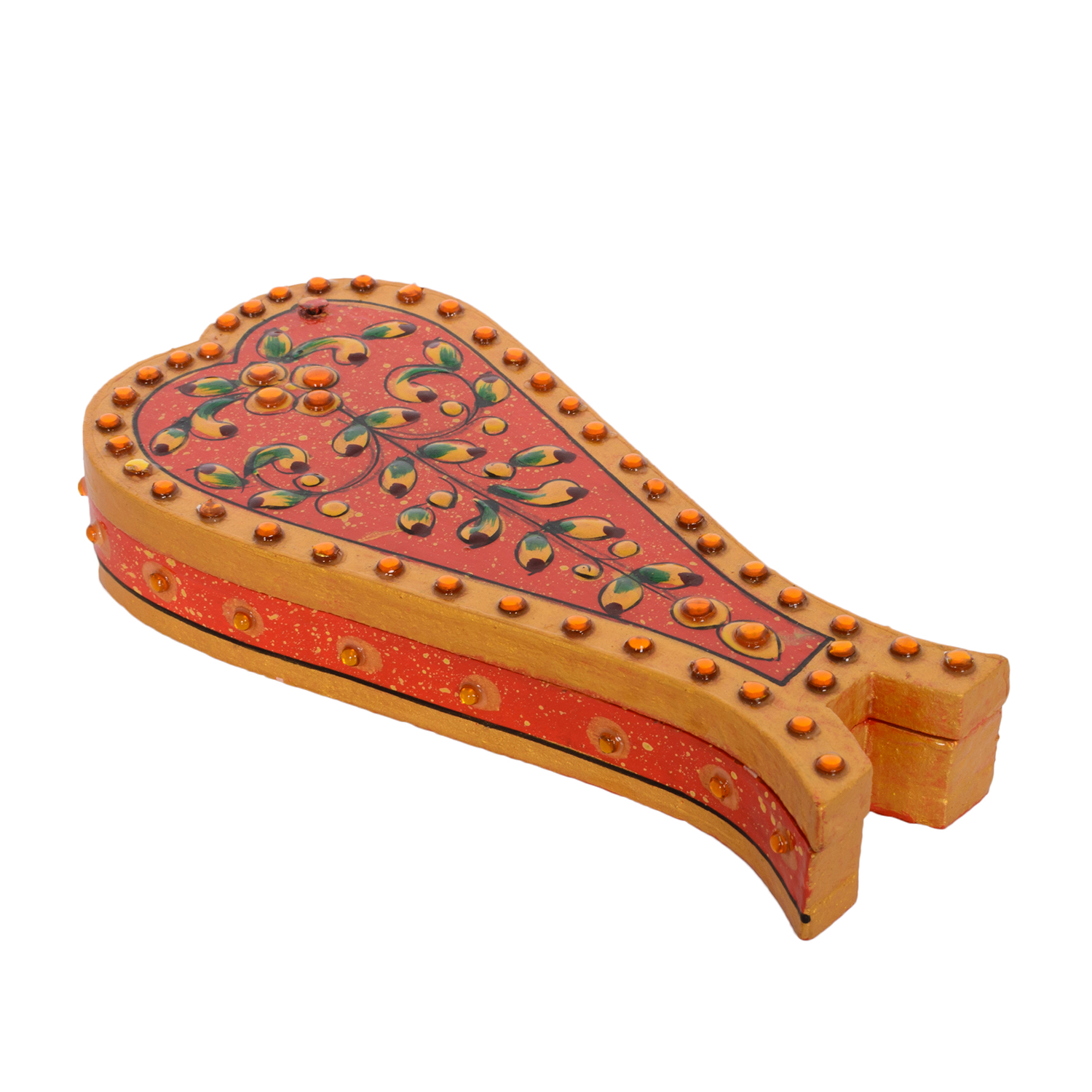 Haldi Kumkum - Hand Painted Chopda | Orange