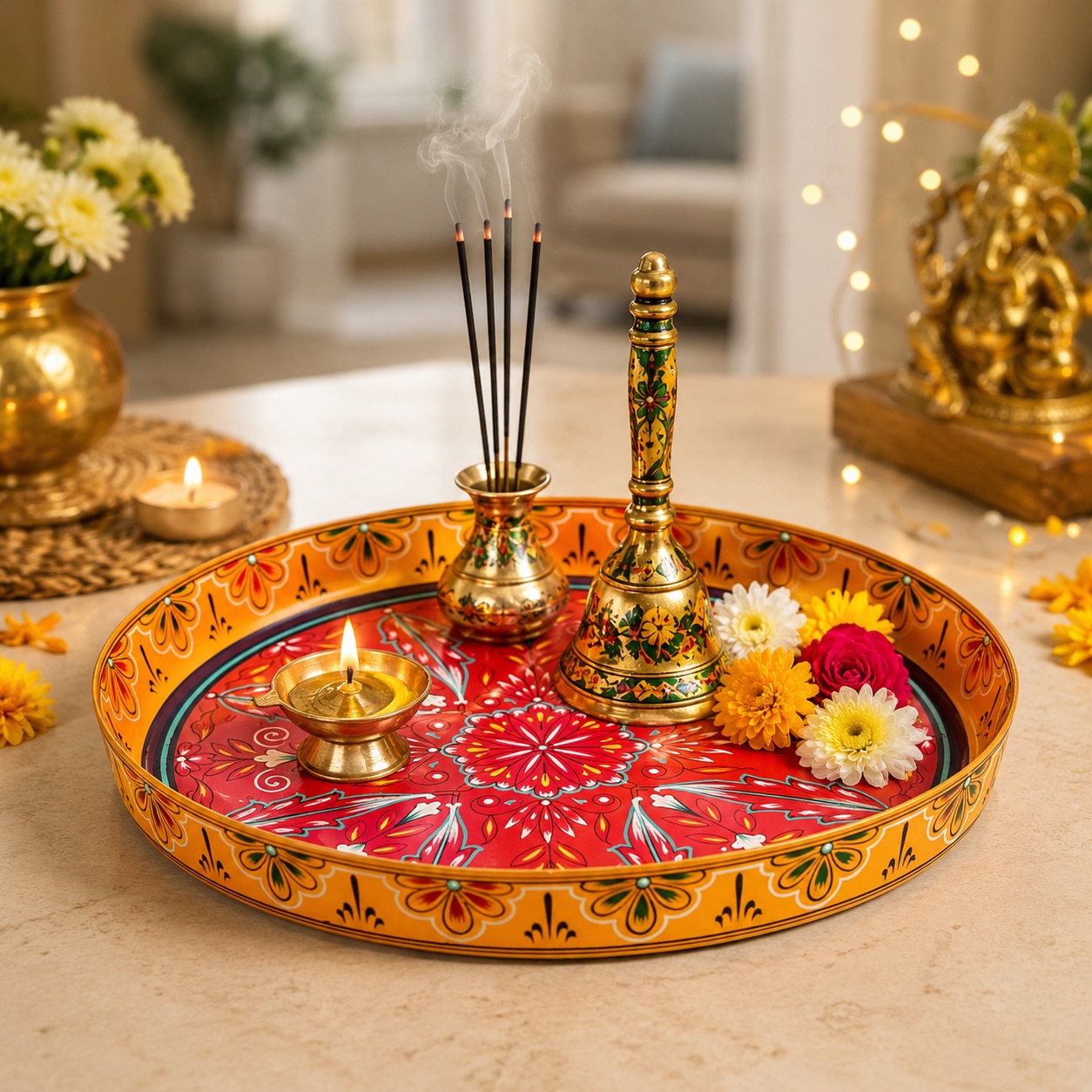 Round Tray plate- Puja Thali-3