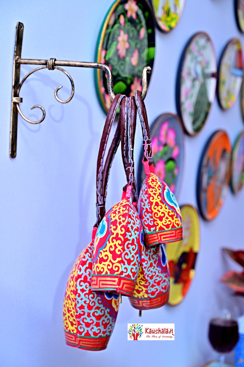 Hand Painted Swiss Cow Bells Set of 4: Meraki