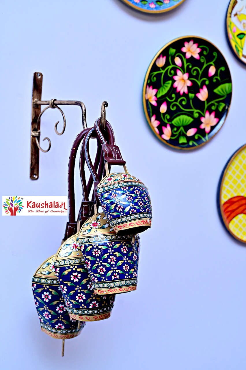 Hand Painted Swiss Cow Bells Set of 4: Nisha