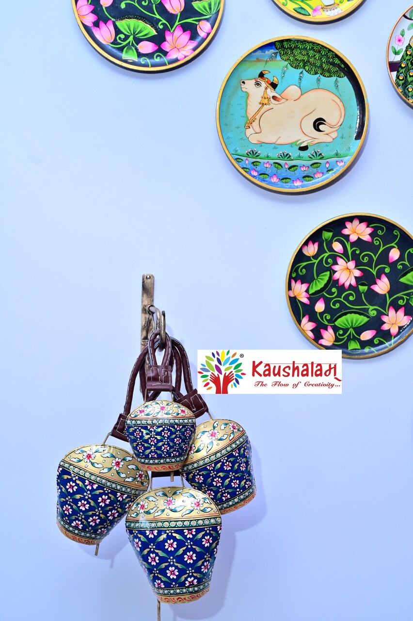 Hand Painted Swiss Cow Bells Set of 4: Nisha
