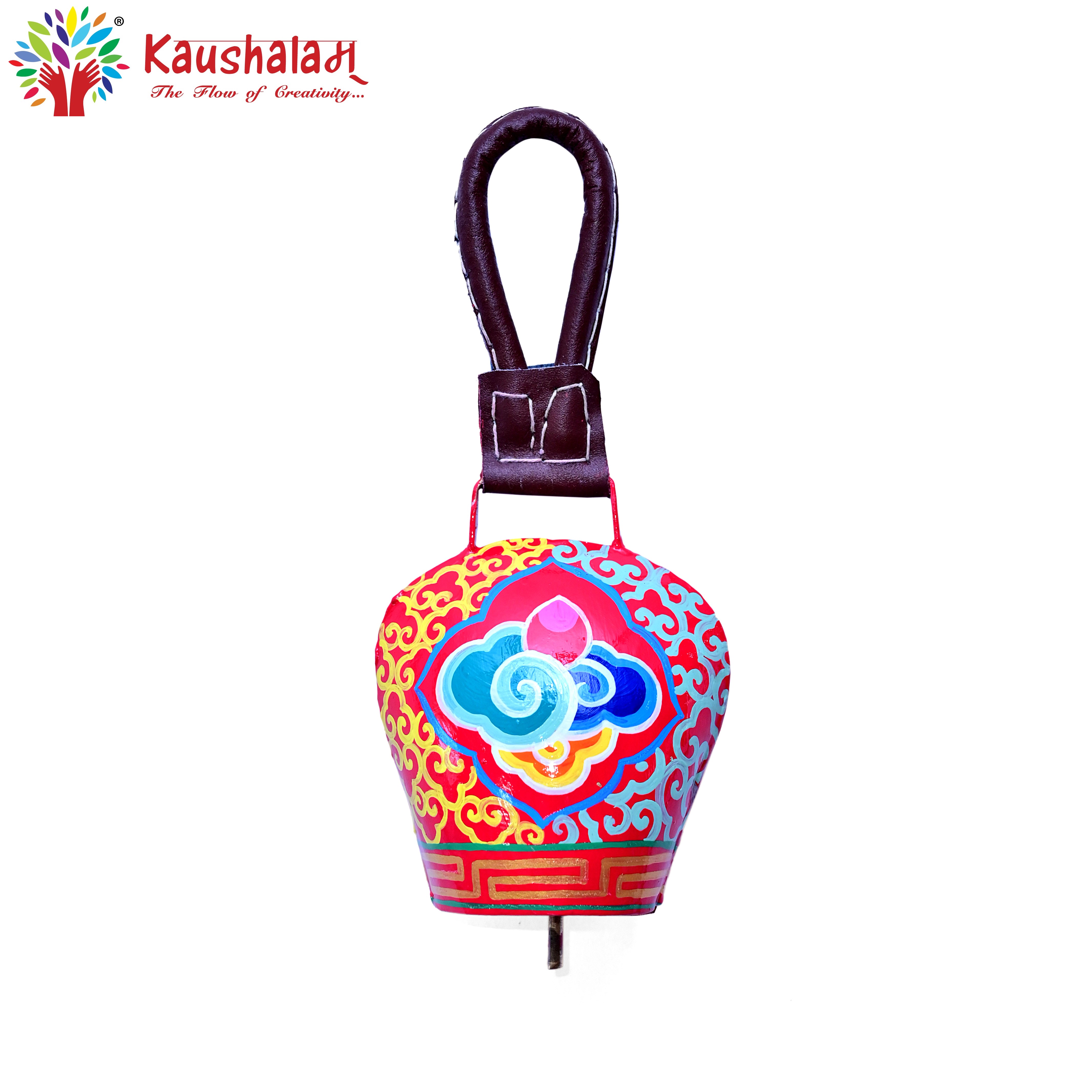 Hand Painted Swiss Cow Bells Set of 2:  Clouds