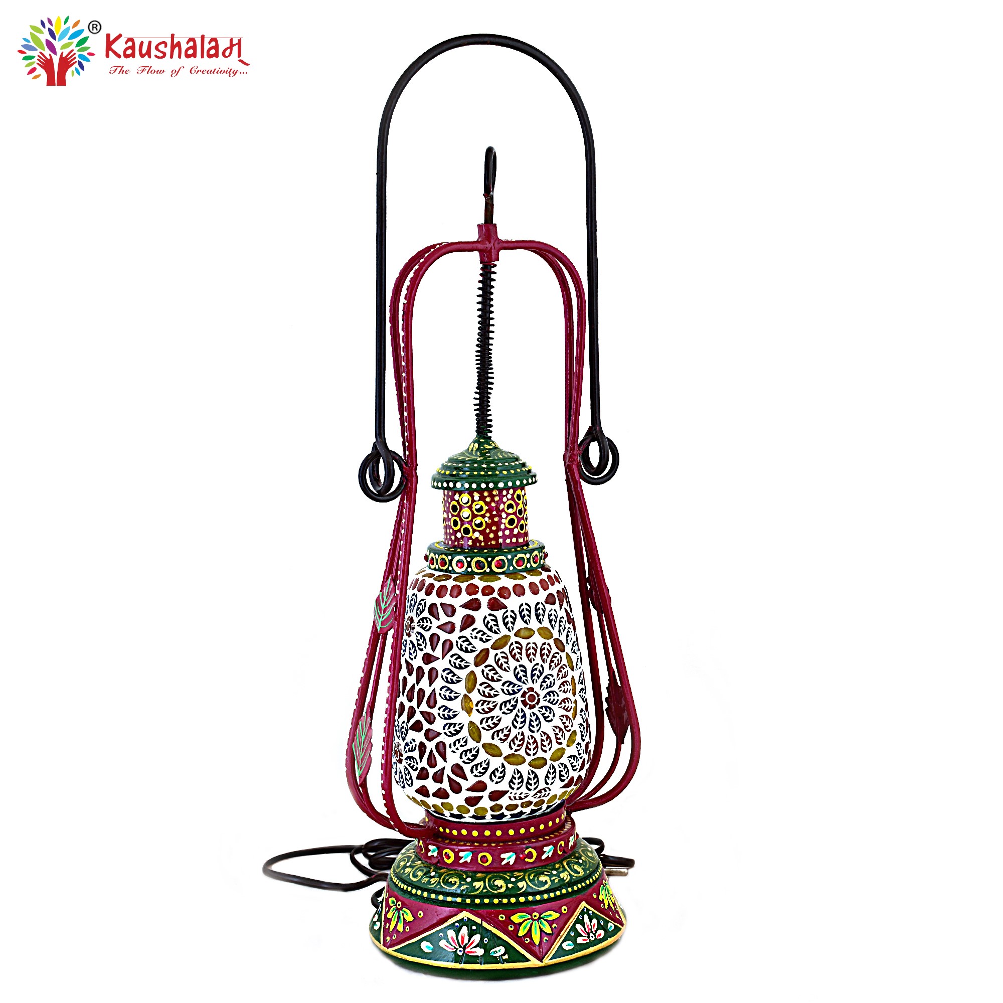 Mosaic  Hand  Painted Bulb Lantern