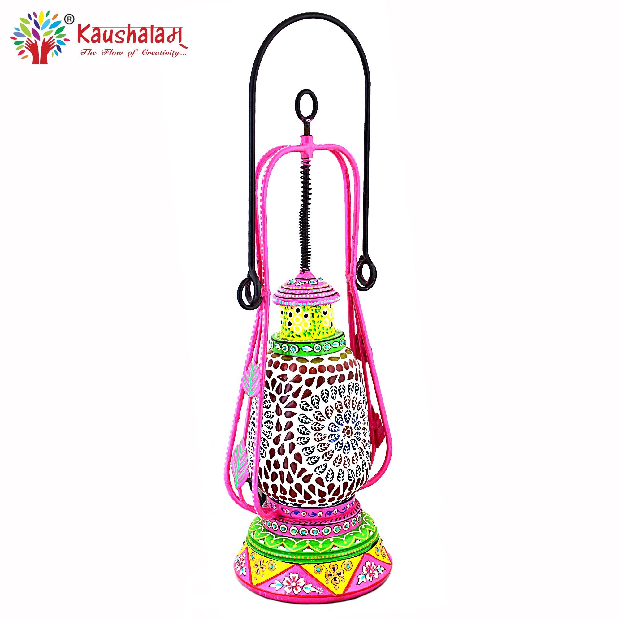 Mosaic Hand Painted Bulb   Lantern