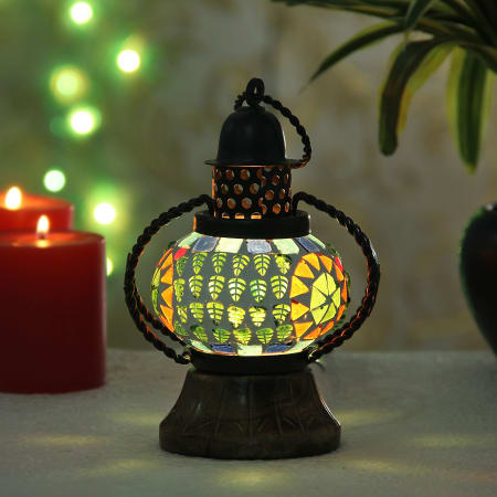 Mosaic   Hand Painted Bulb Lantern