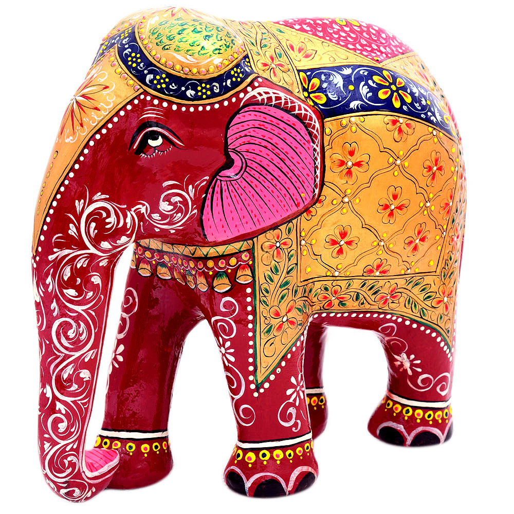 Hand Painted Elephant set of 2: Indian Elephant Set