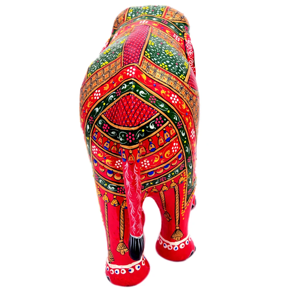 Hand Painted Elephant set of 2: Red & Gold Elephant set