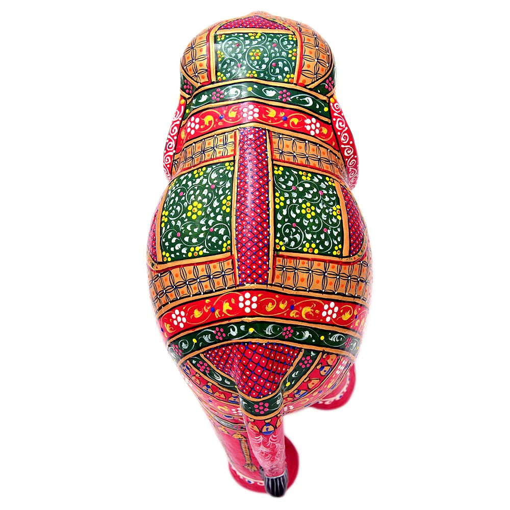 Hand Painted Elephant set of 2: Red & Gold Elephant set