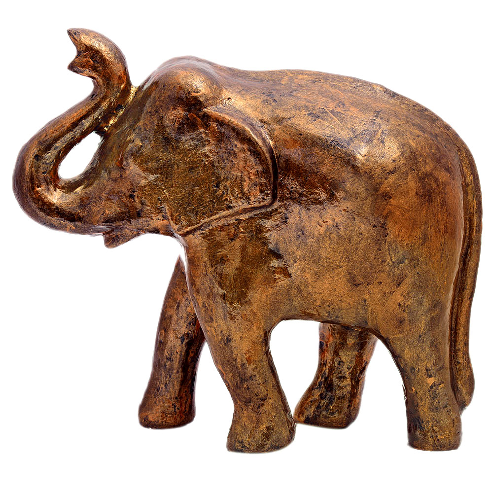 Hand Painted Elephant Couple: Antique