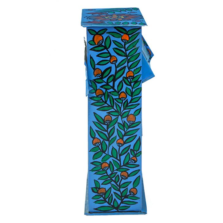 Hand Painted Postbox: Blue Post Man