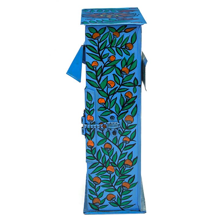 Hand Painted Postbox: Blue Post Man