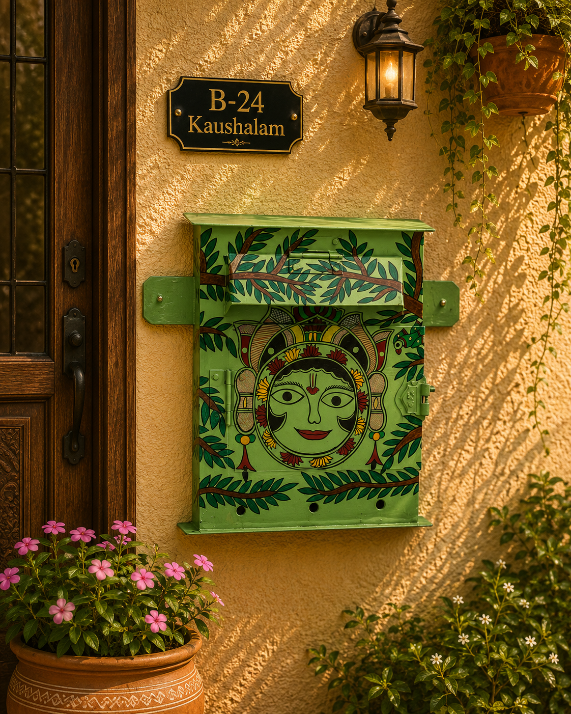 The Sun : Hand Painted  Postbox