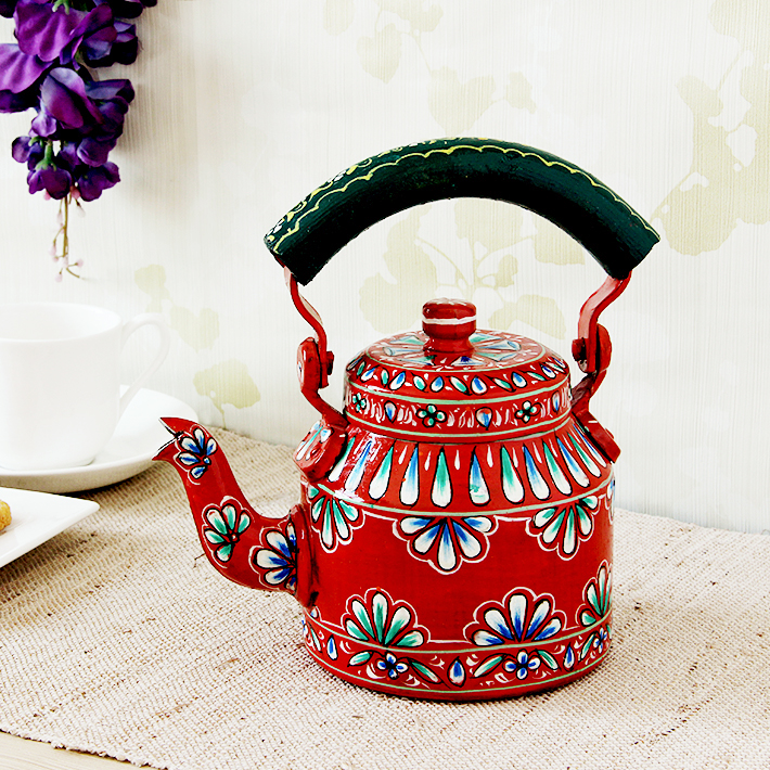 Charming Hand-Painted Teapot for Tea Lovers: Rangoli Charming Hand-Painted Teapot for Tea Lovers: Rangoli