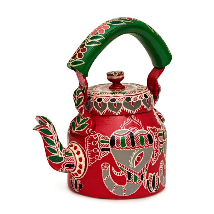 Charming Hand-Painted Teapot for Tea Lovers: Marry go round