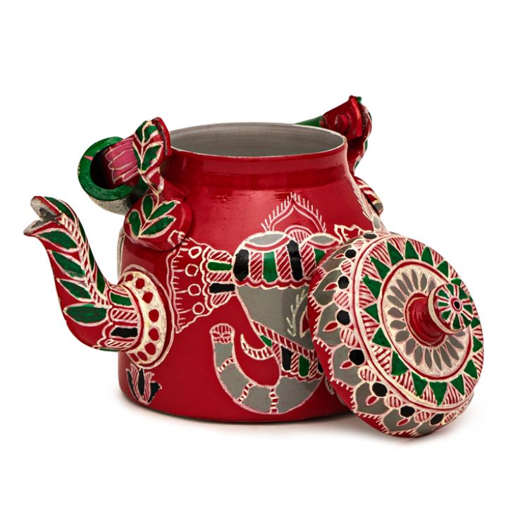 Charming Hand-Painted Teapot for Tea Lovers: Marry go round