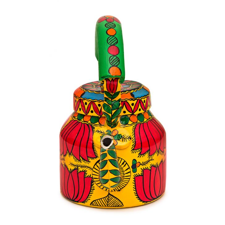 KAMALA – Hand-Painted Madhubani Lotus Tea Kettle | Aluminium 750 ml