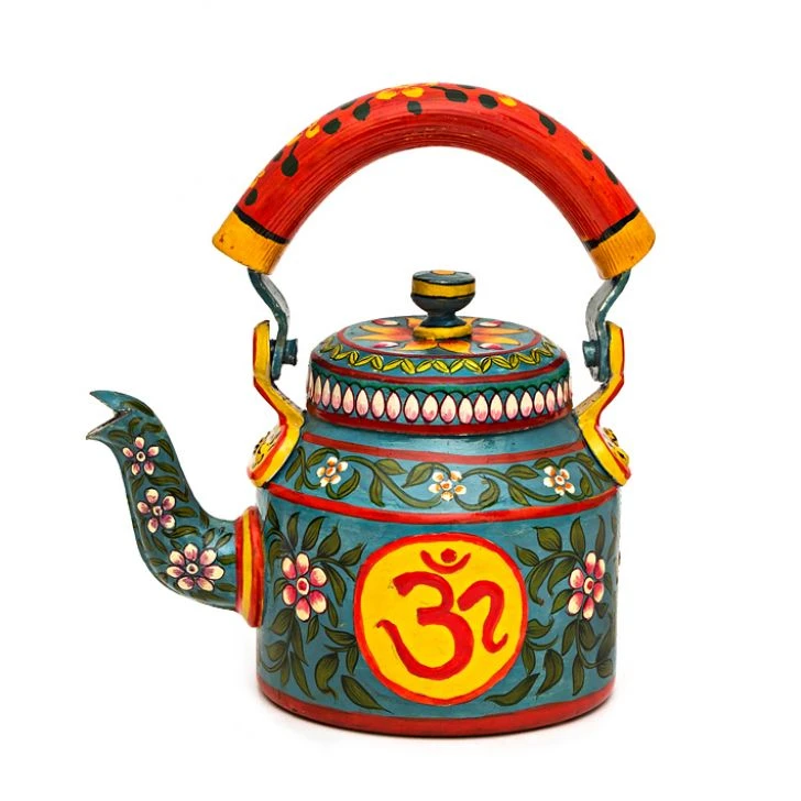 SHIVANSHI – Hand-Painted Om Tea Kettle | Aluminium 750 ml