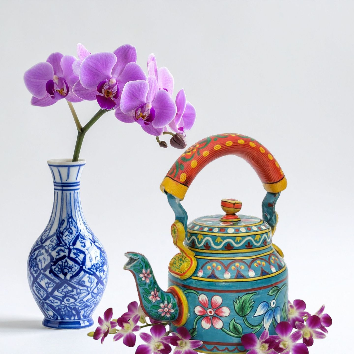 NEELIMA – Hand-Painted Tea Kettle | Aluminium 750 ml