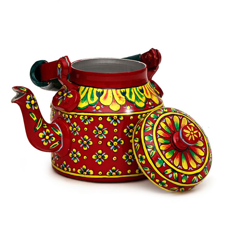 GULNAAR – Hand-Painted Tea Kettle | Aluminium 750 ml