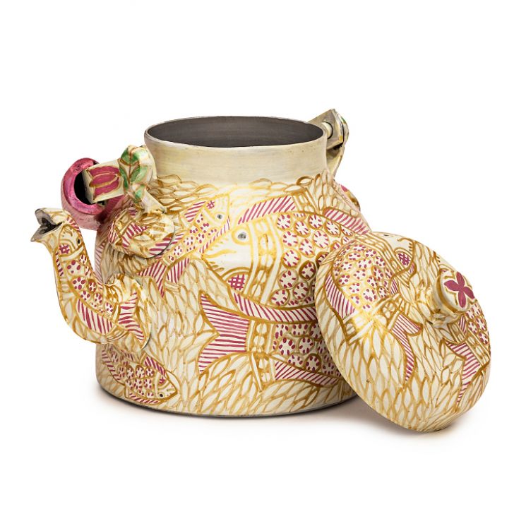 Charming Hand-Painted Teapot for Tea Lovers: PINK POND